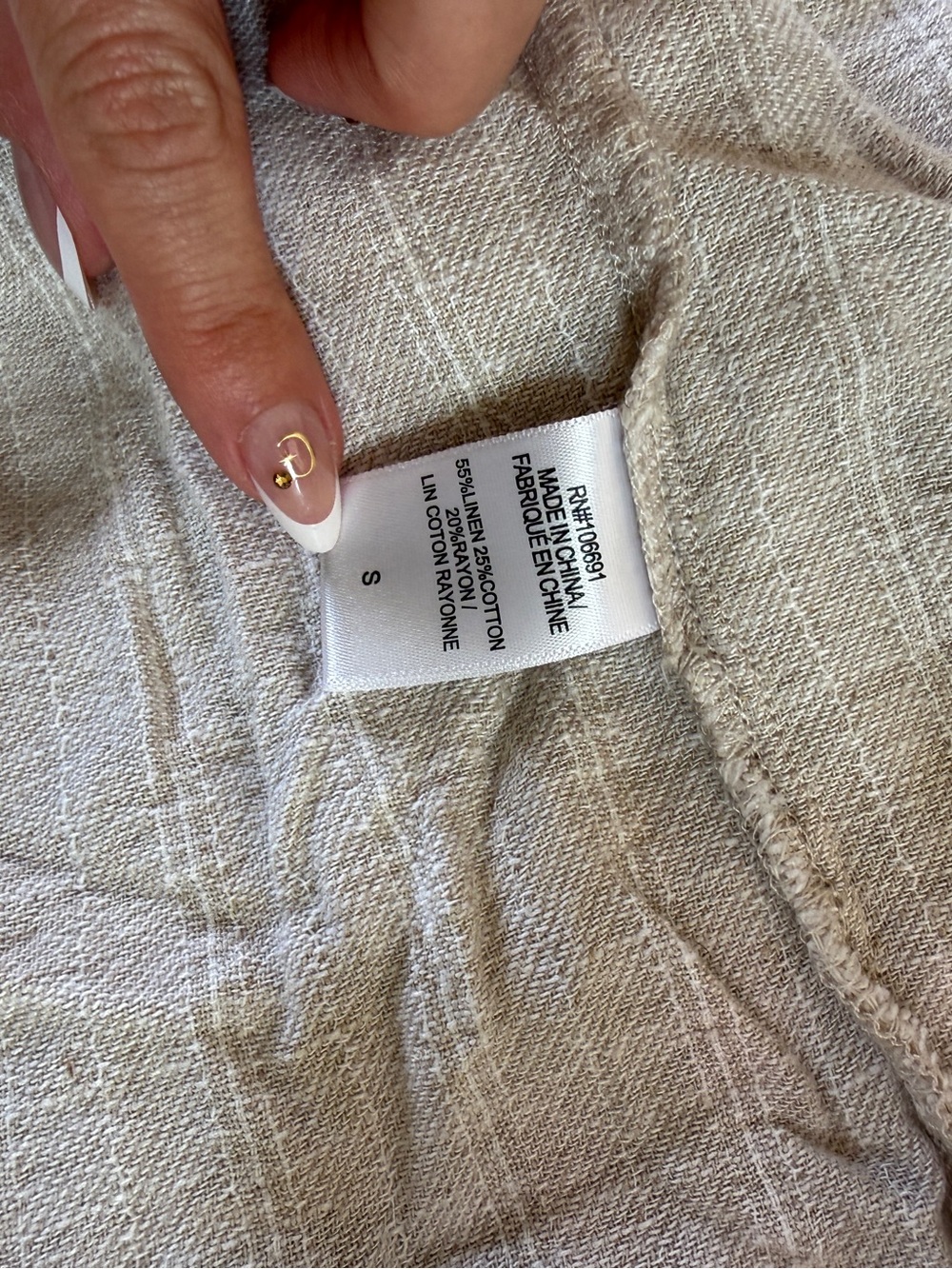 YFB Young Fabulous & Broke Linen Blend Maxi Dress S Oatmeal Coastal Boho Tiered - Picture 3 of 5